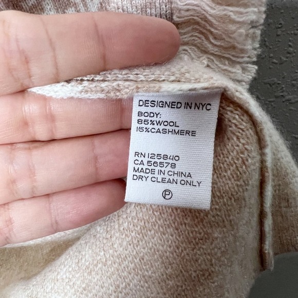 Intermix Simone Fringed Jacquard Cardigan Beige Size XL - Picture 6 of 6